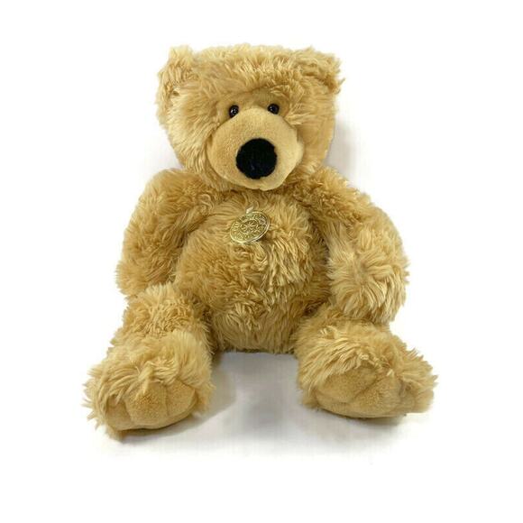 Collectors Choice Teddy Bear Plush Light Brown With Medallion Soft Fur 19" - Picture 1 of 8